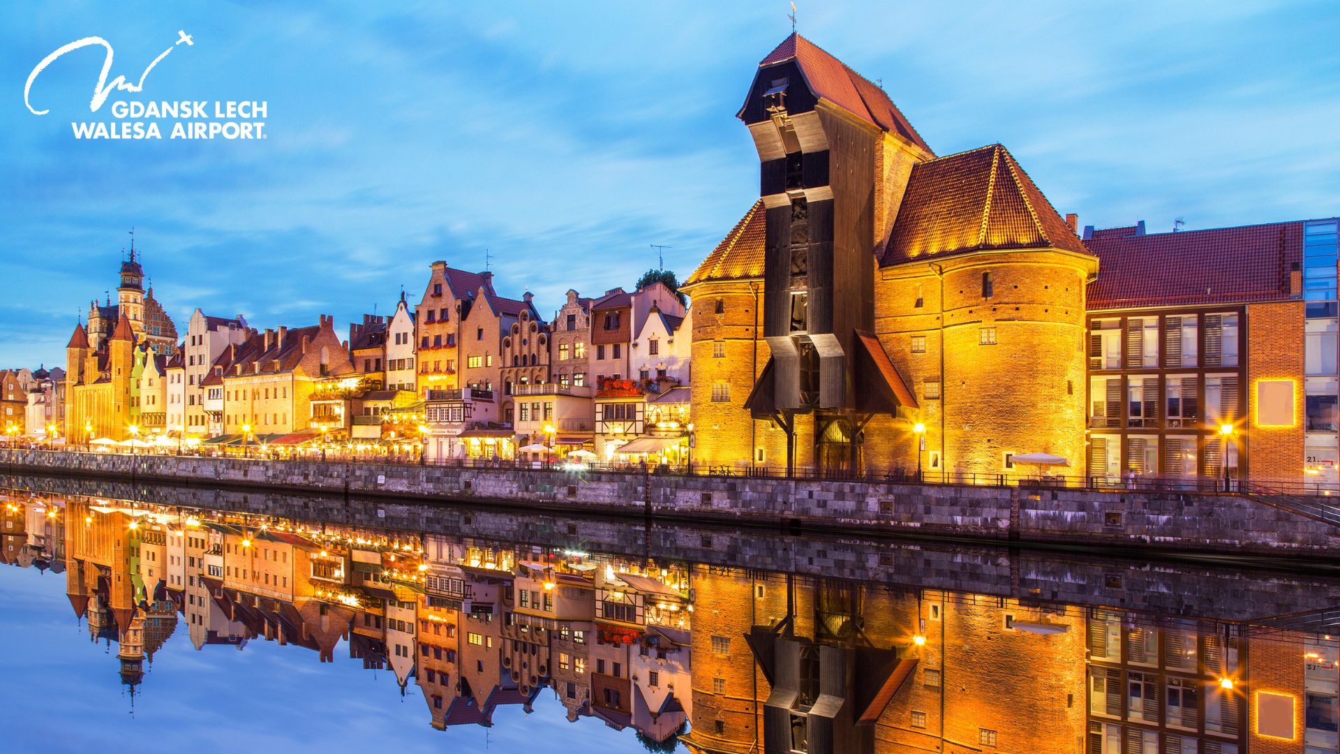 Illuminated Zuraw Gate in Gdansk