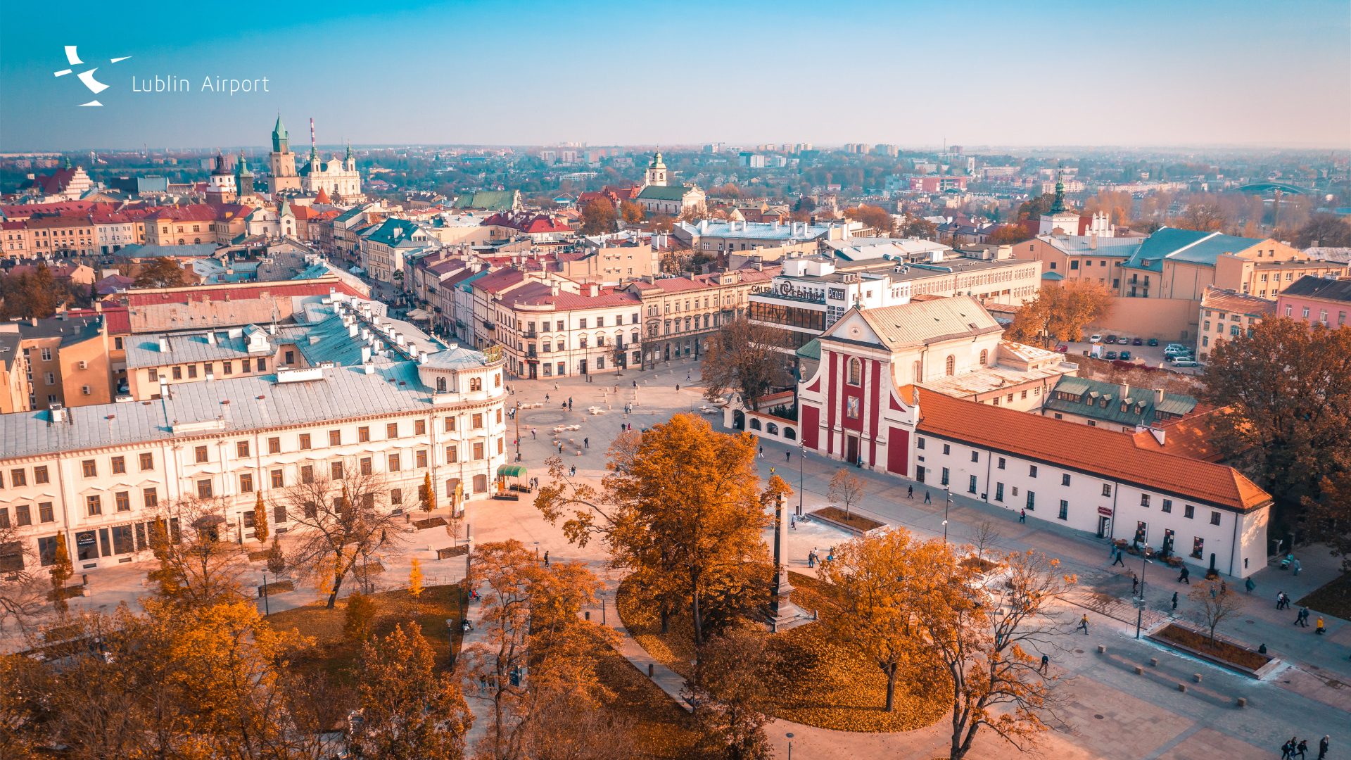 Panorama Lublina w jesienny dzień