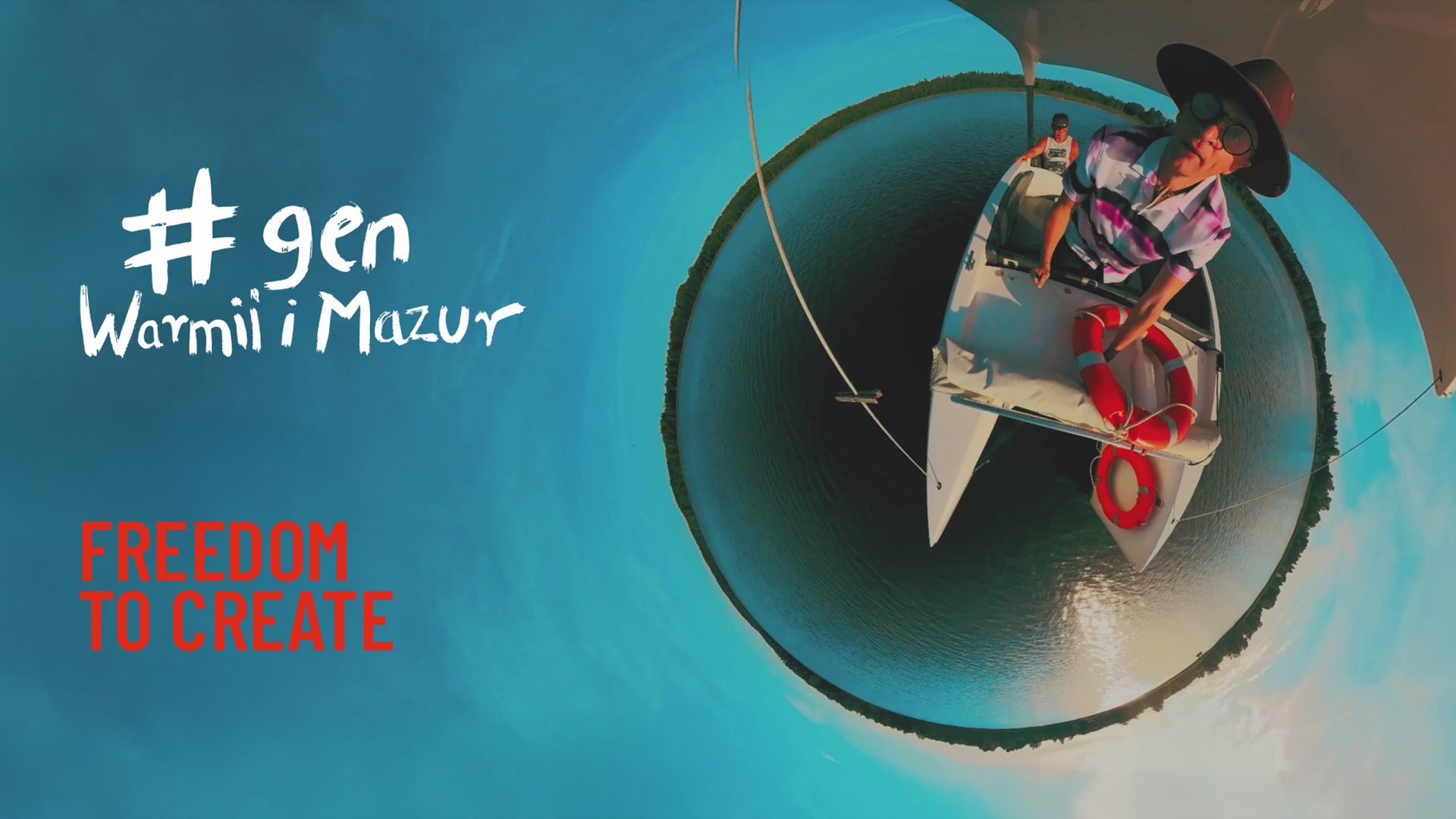 Two men on a boat in Masuria