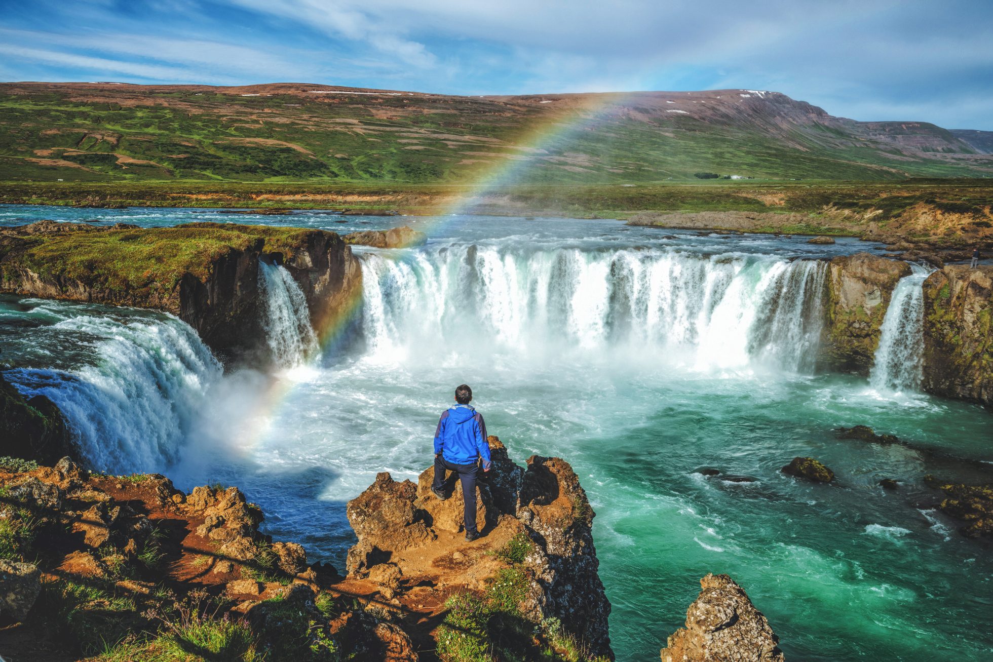 Godafoss waterfall in the northeastern region of Iceland