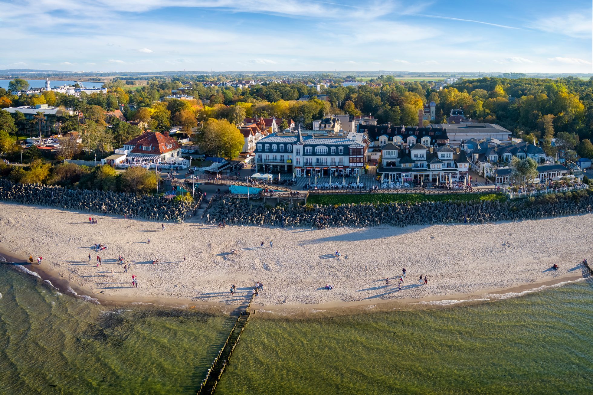 View of spring Mielno and the Baltic coast