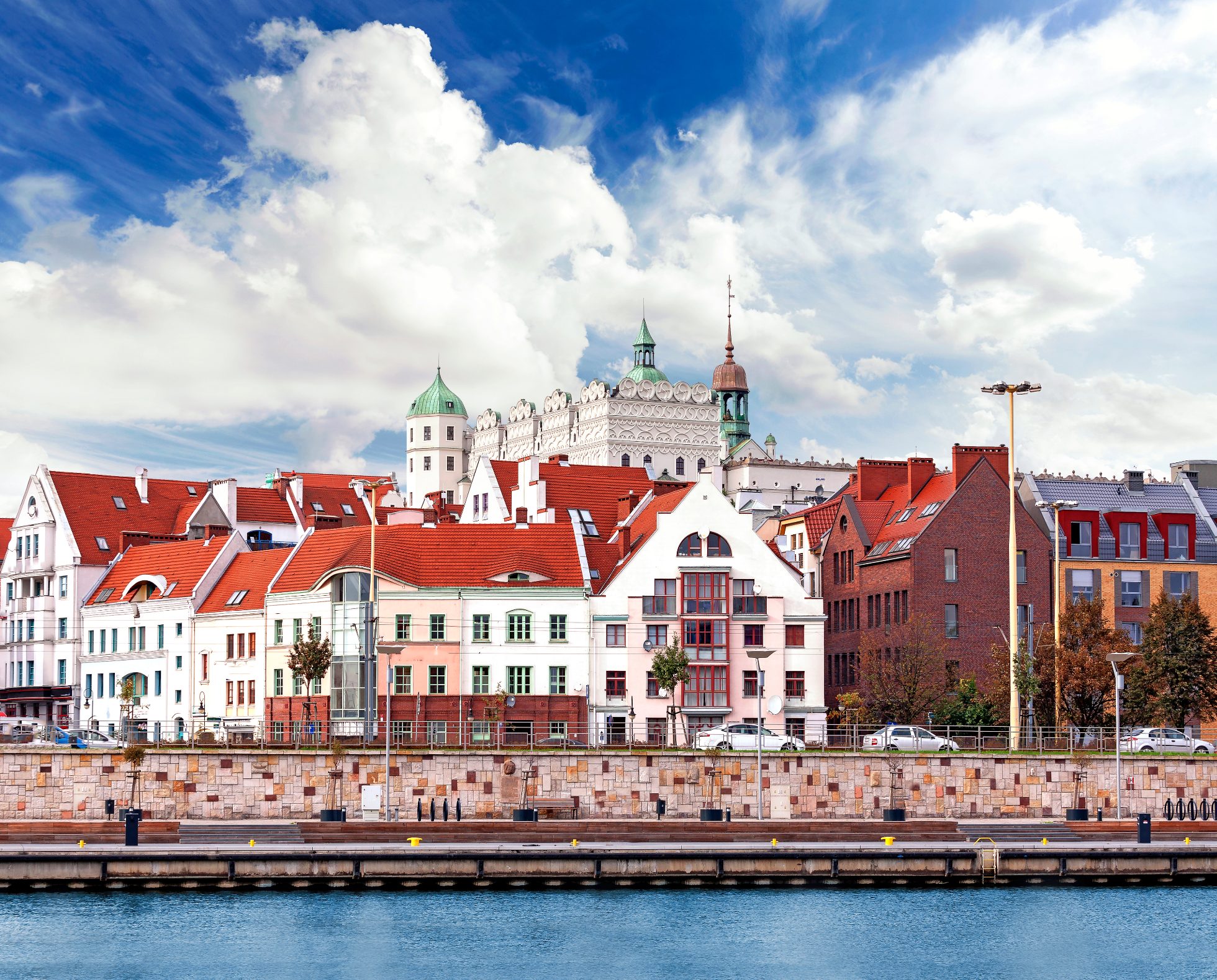 Szczecin (Stettin) City waterfront view, Poland.