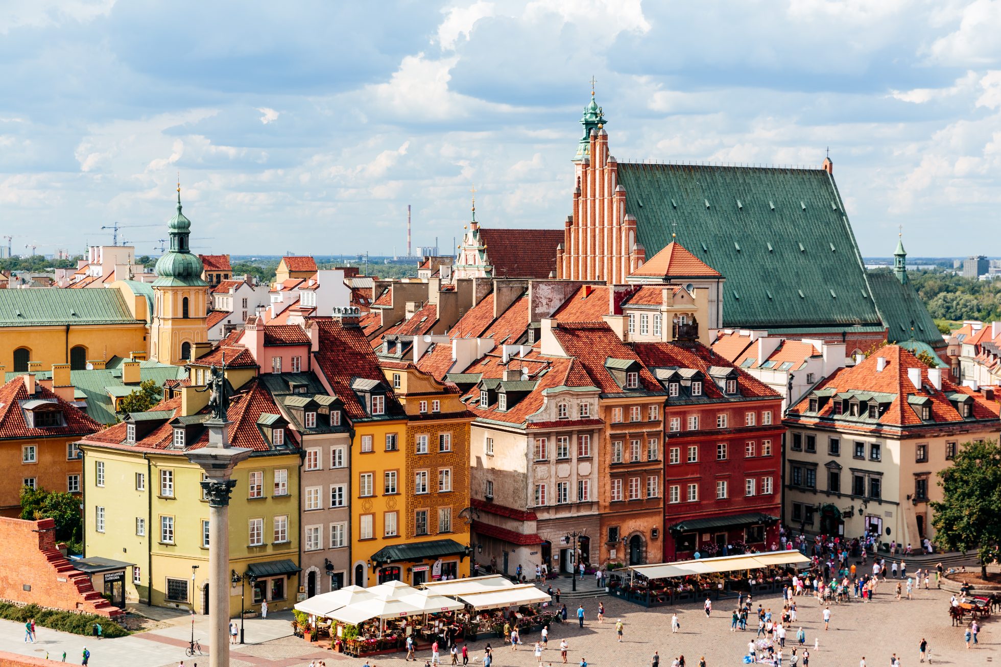 Old Town in Warsaw - Zygmunt's column. Warsaw attractions