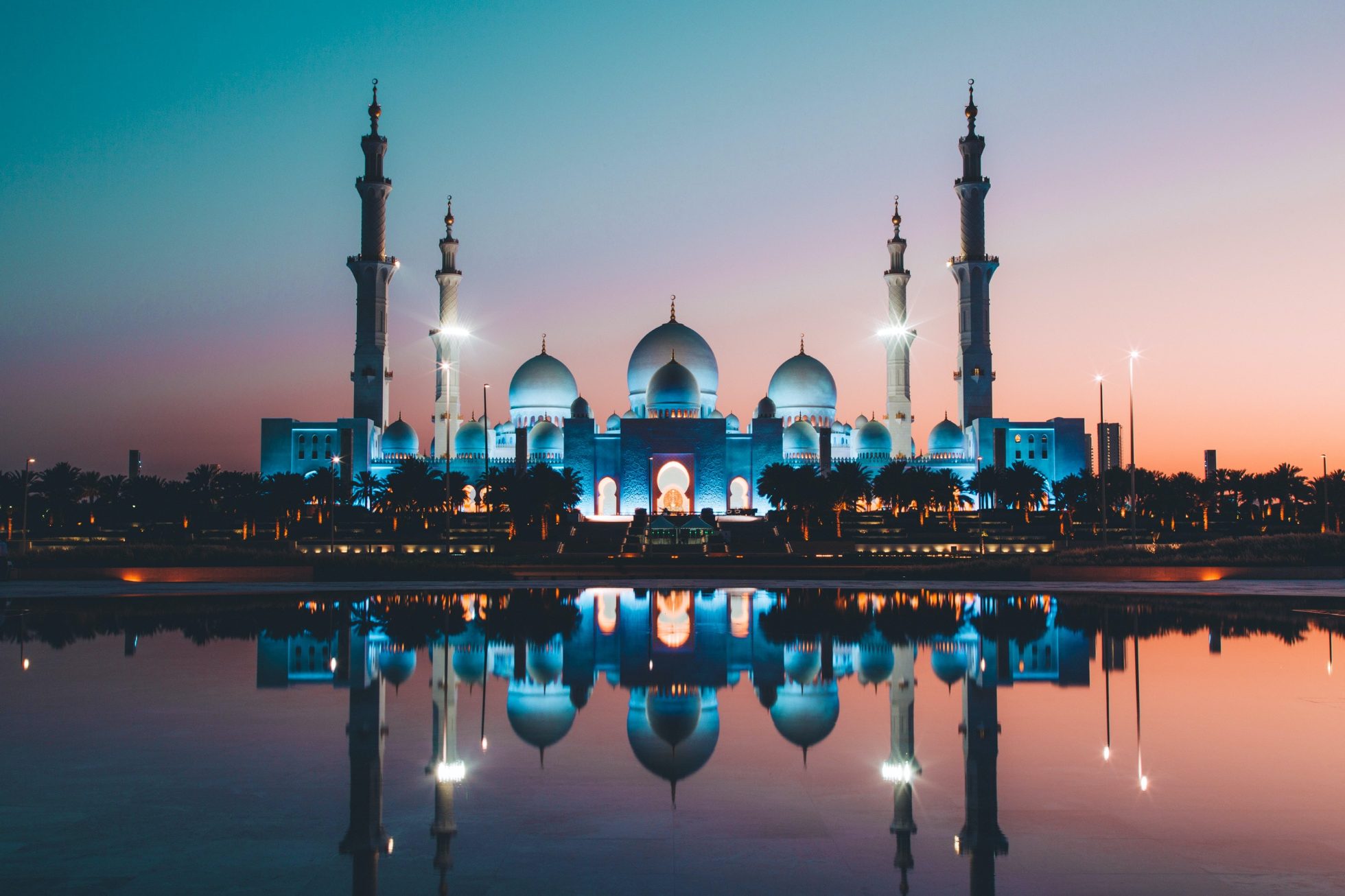 Temple in Dubai at night