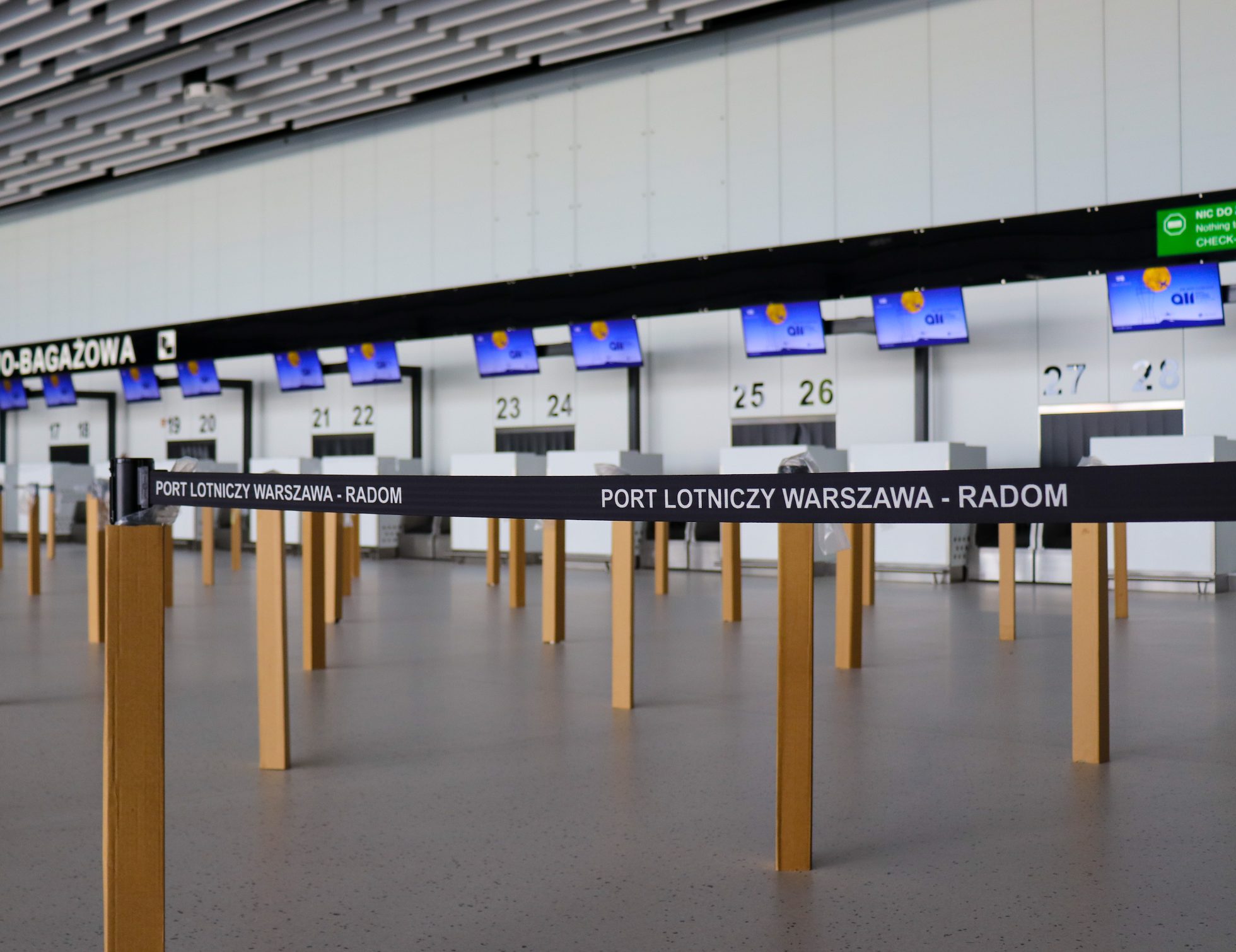 Check-in positions at the airport in Radom