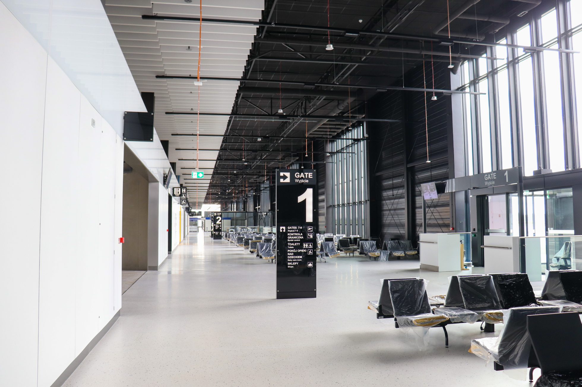 Gate positions at the airport in Radom