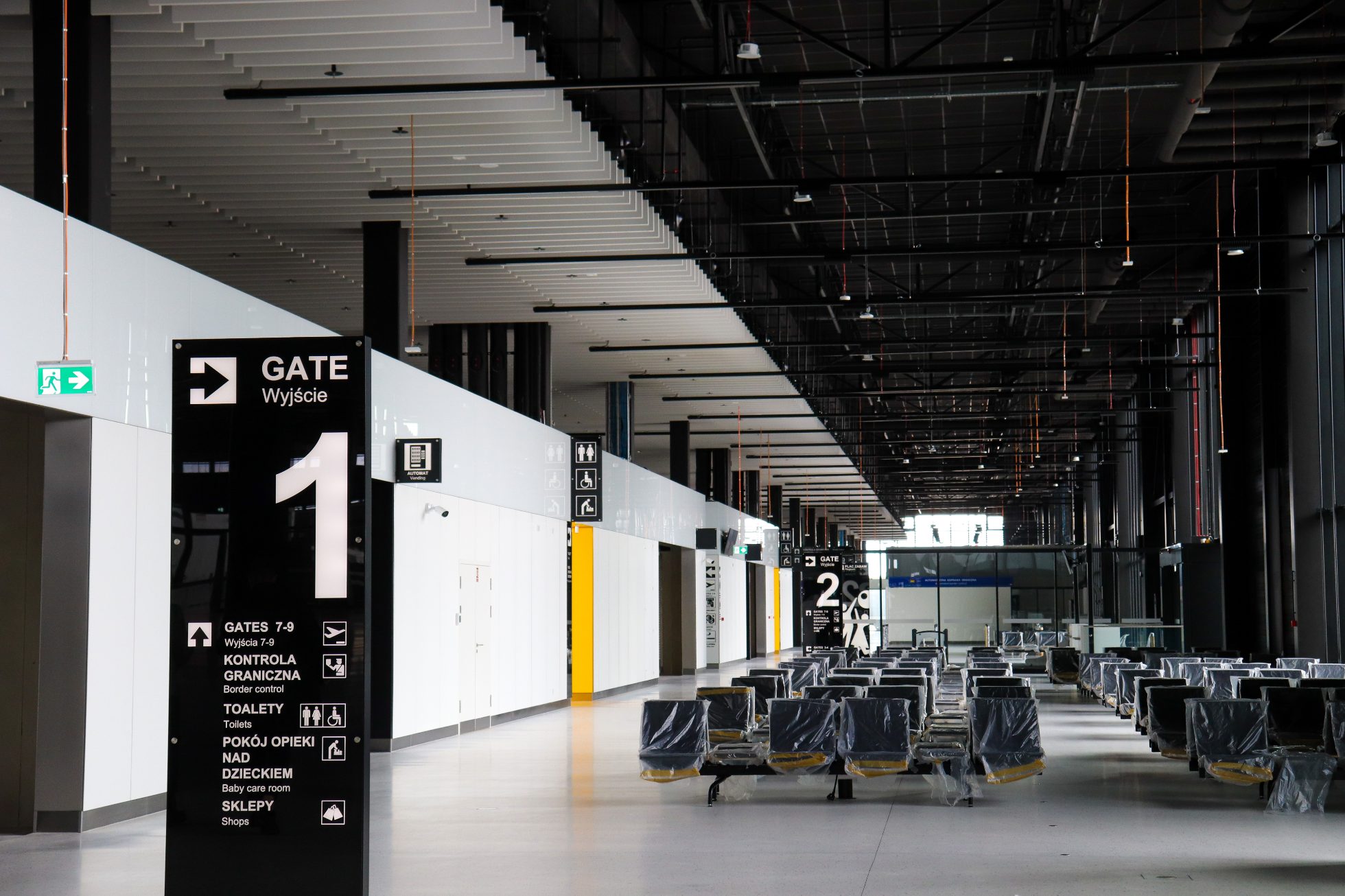 Gate positions at the airport in Radom
