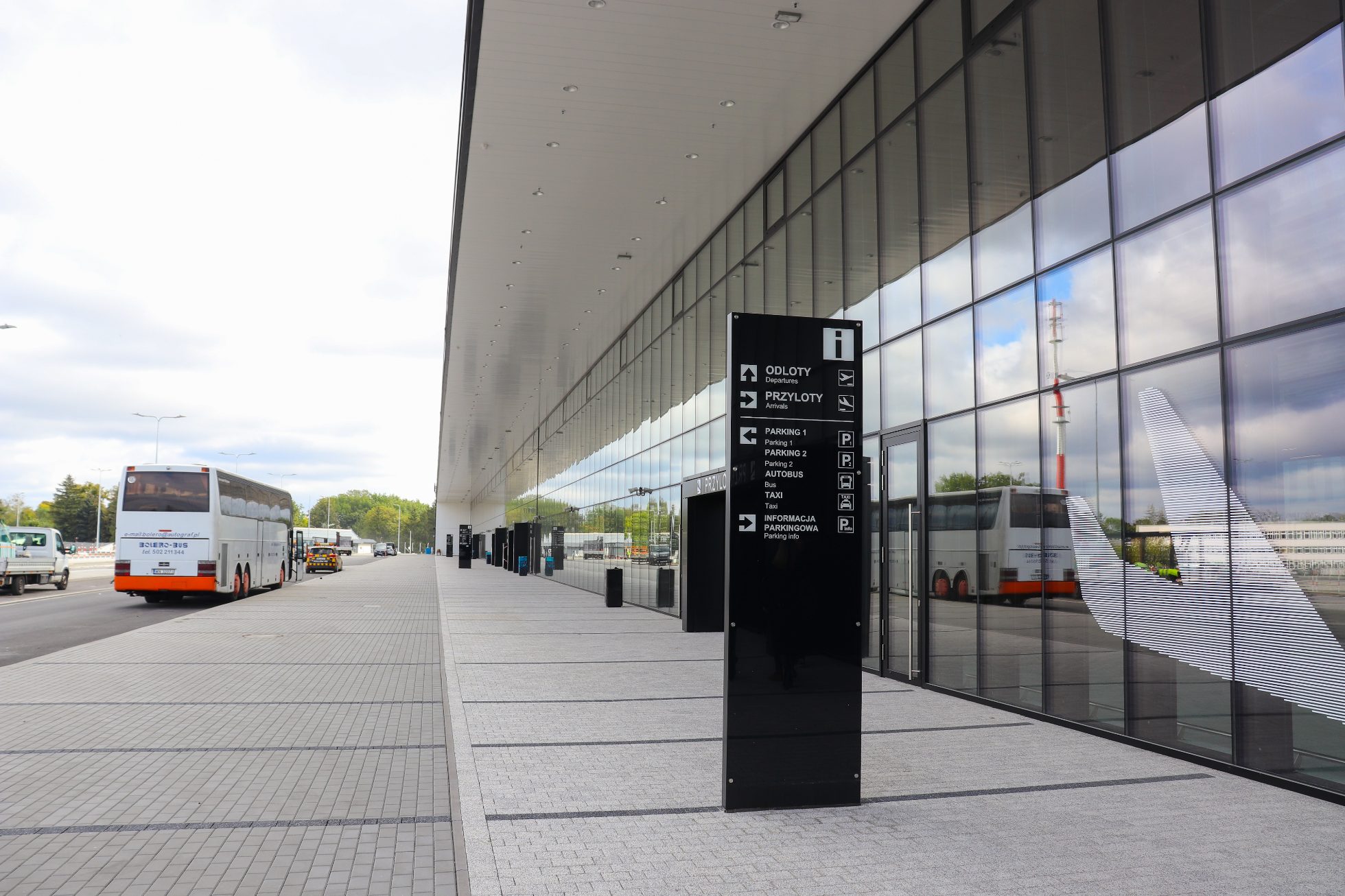 Terminal from the outside of the airport in Radom