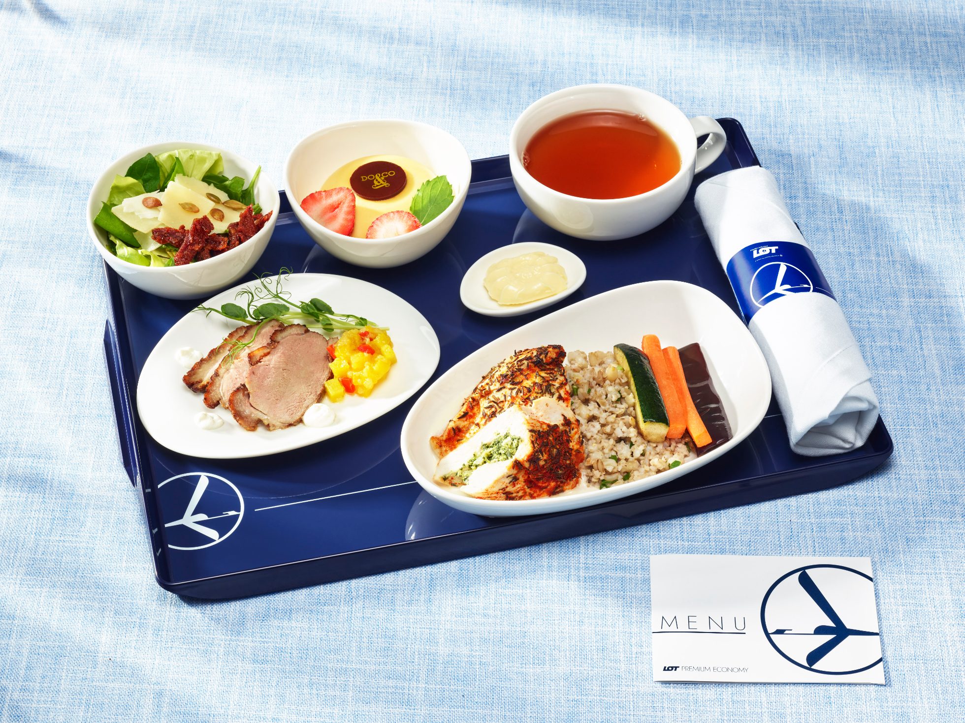 Modern LOT airline product against a white background.