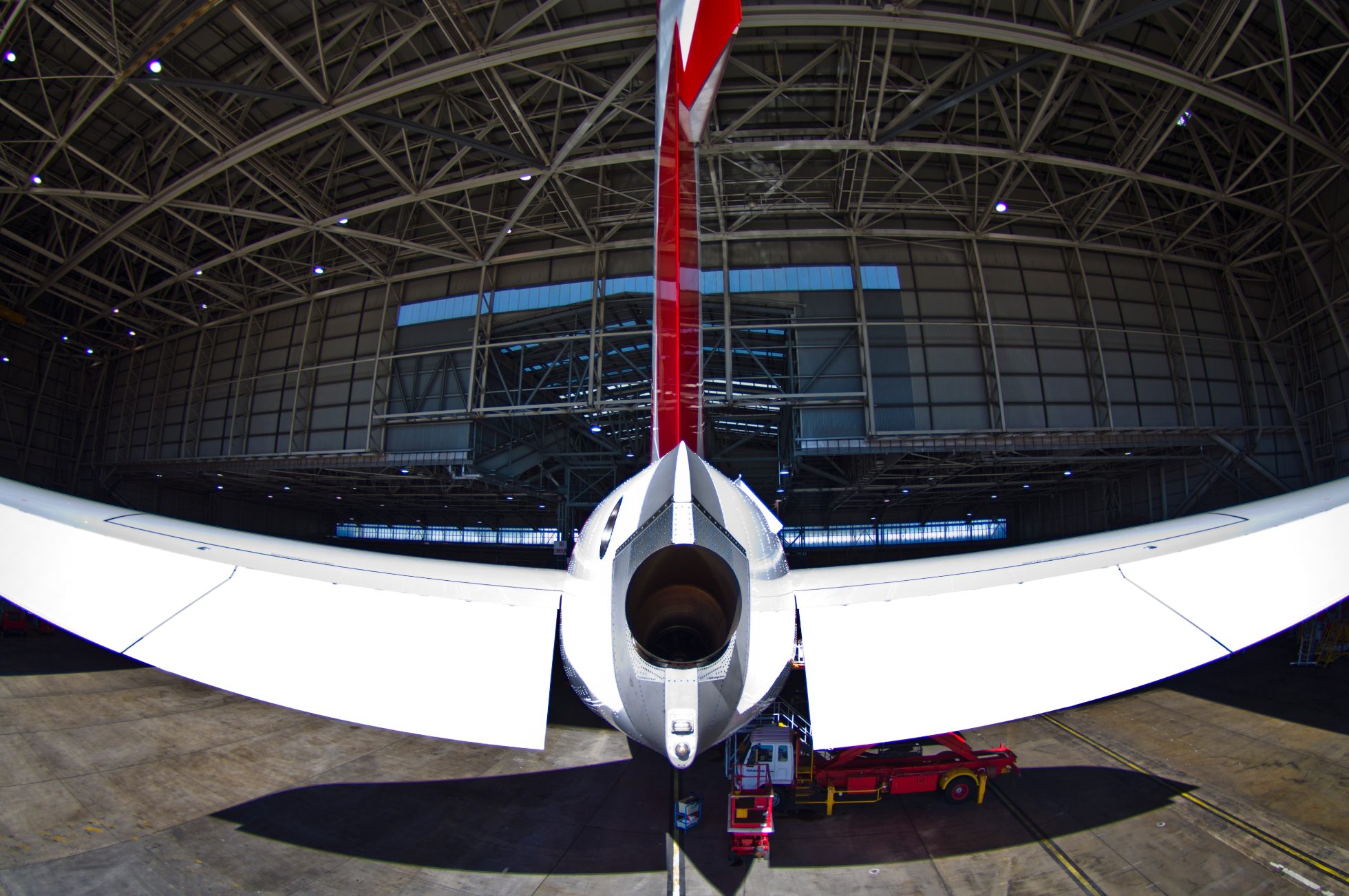 APU aircraft rear tail view