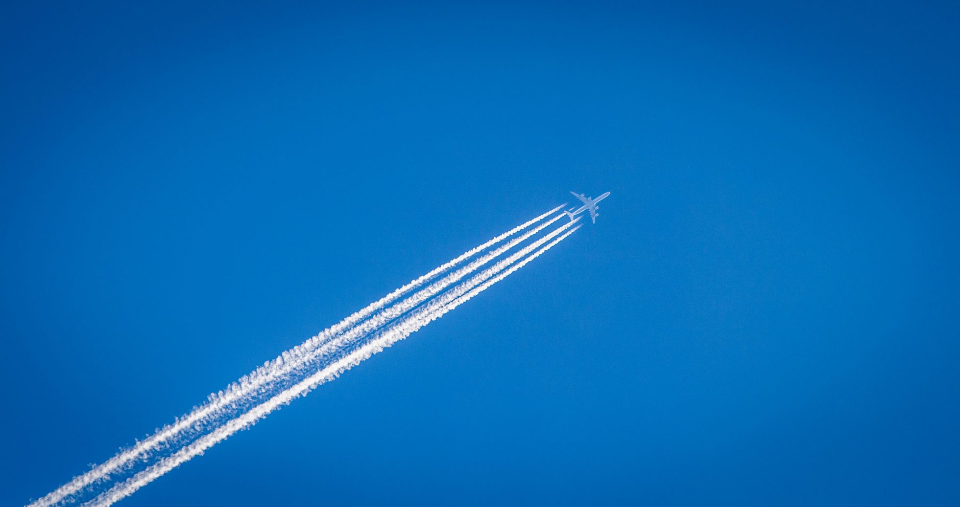 Condensation trailing behind the plane