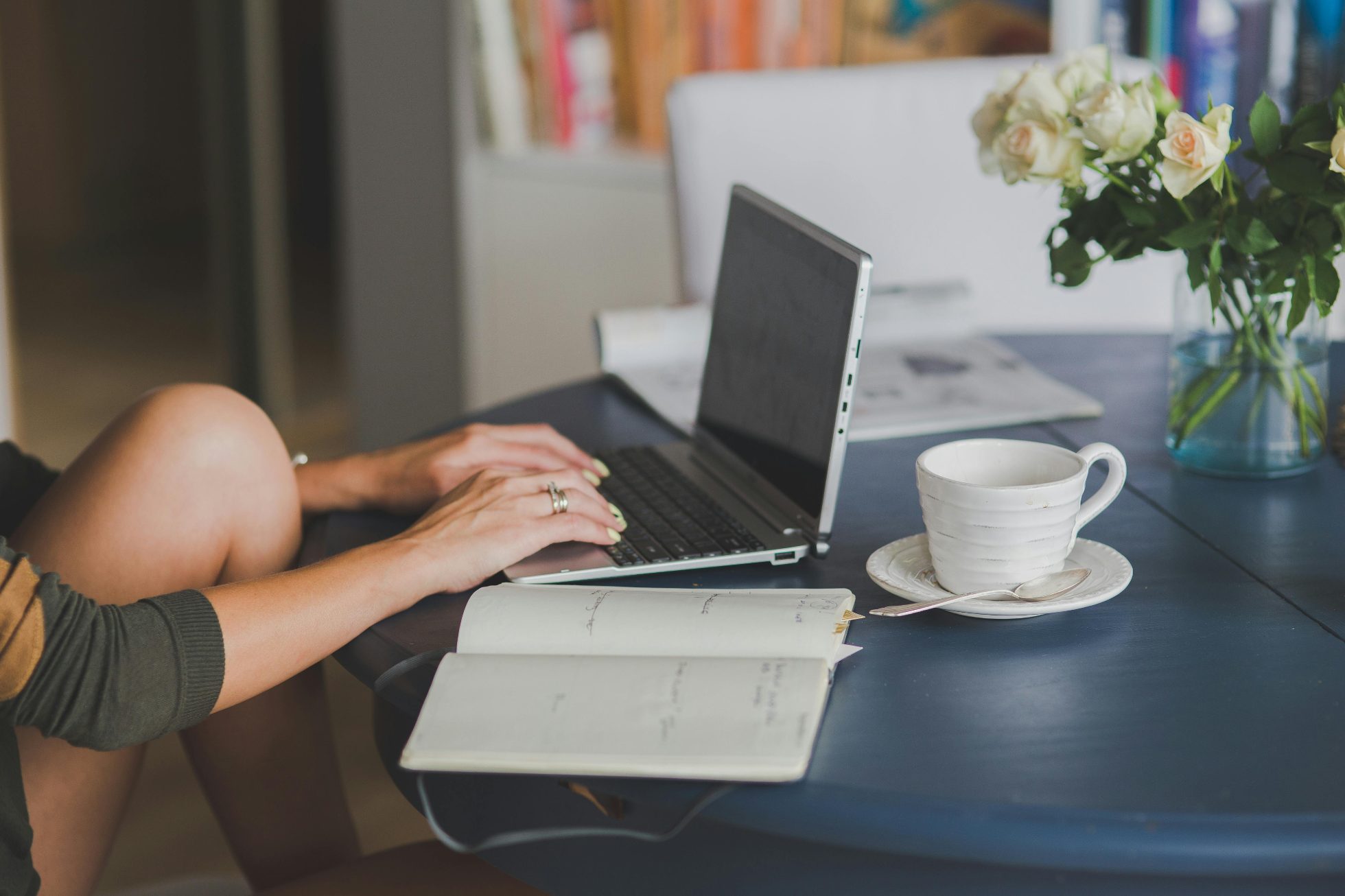 Woman working on the laptop