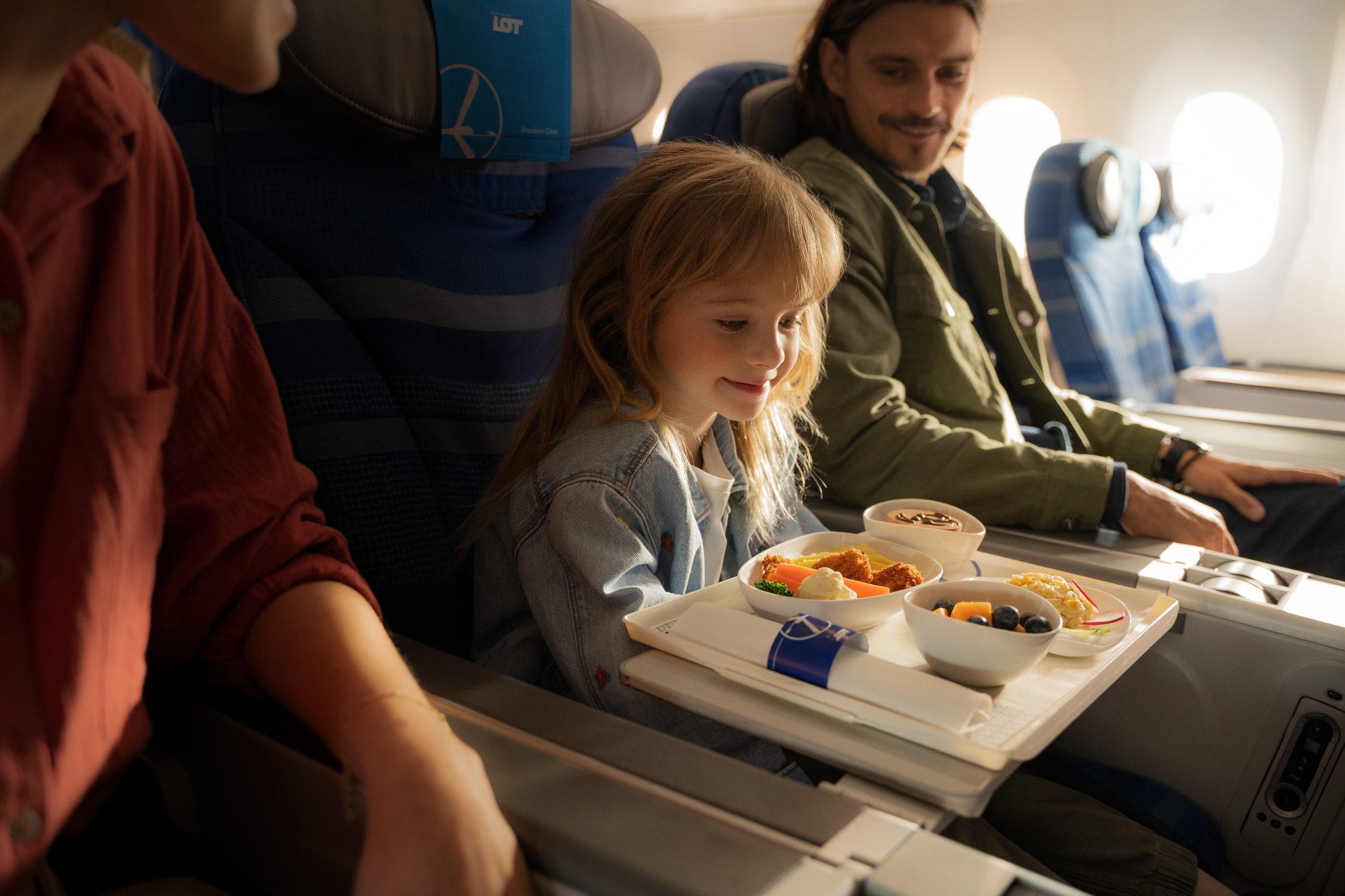 A little girl enjoys children's facilities on board Dreamliner