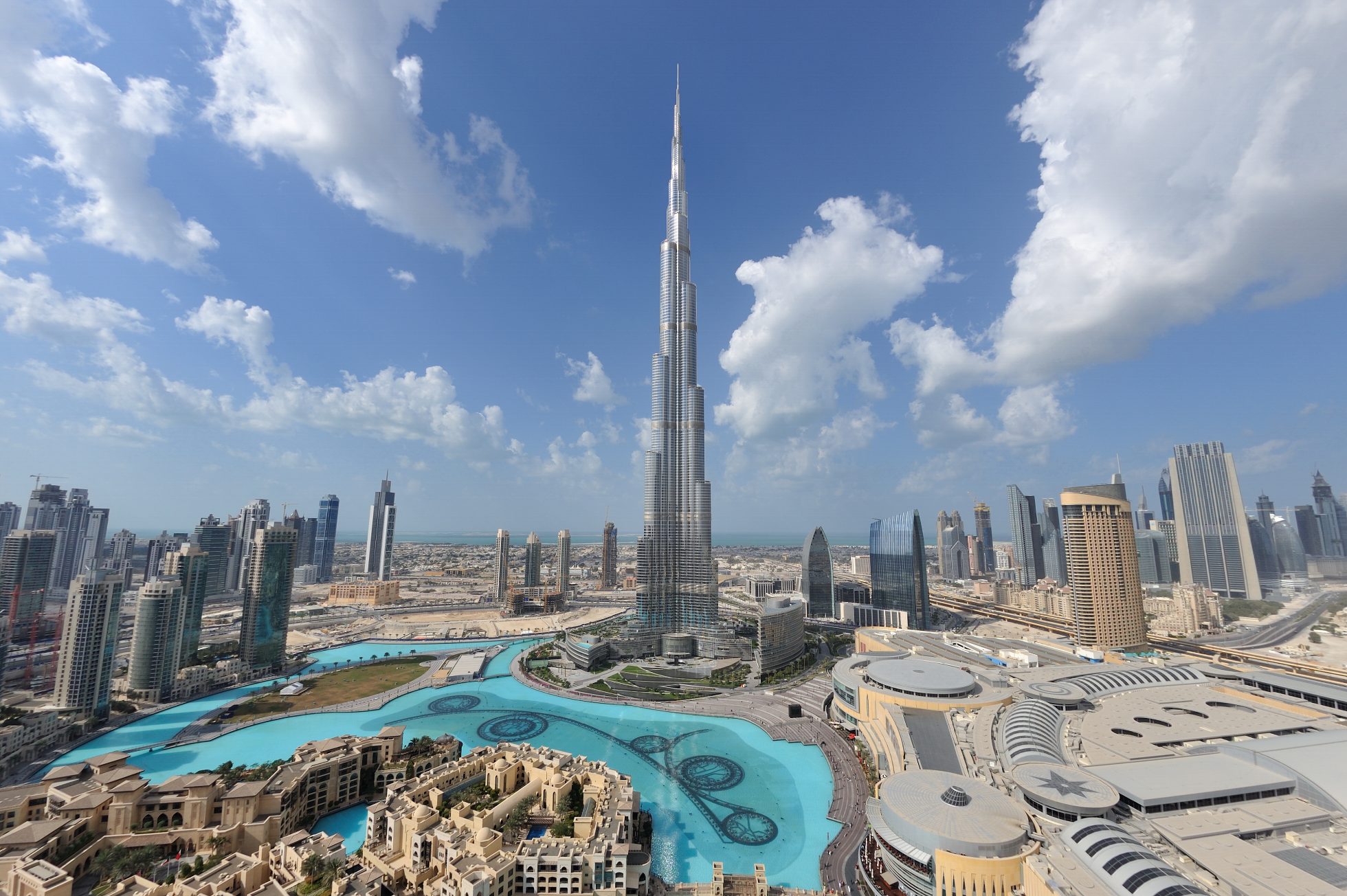 Dubai skyline with Burj Khalifa, the tallest building in the world