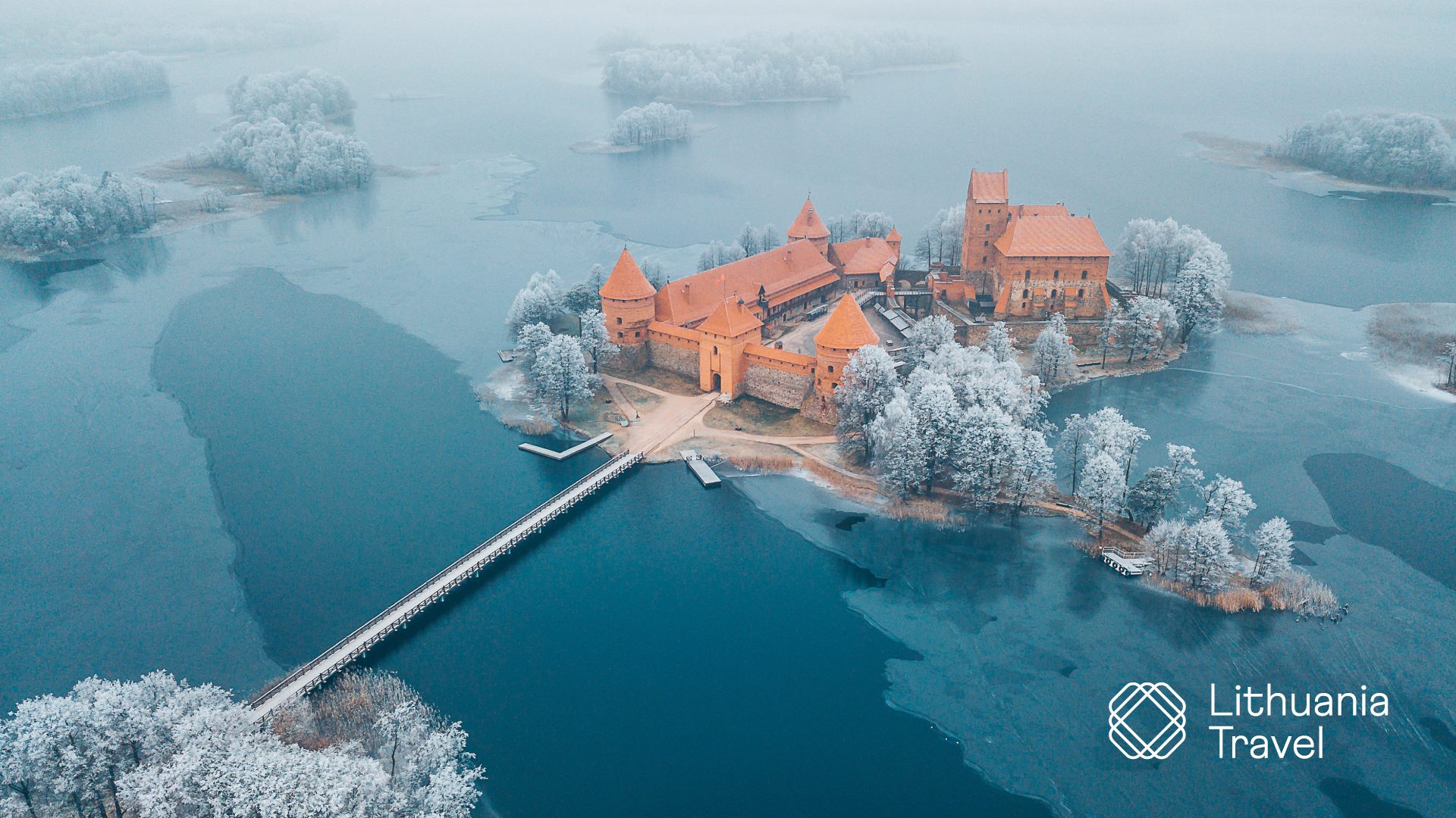 Trakai Castle in Lithuania is located on Lake Galva