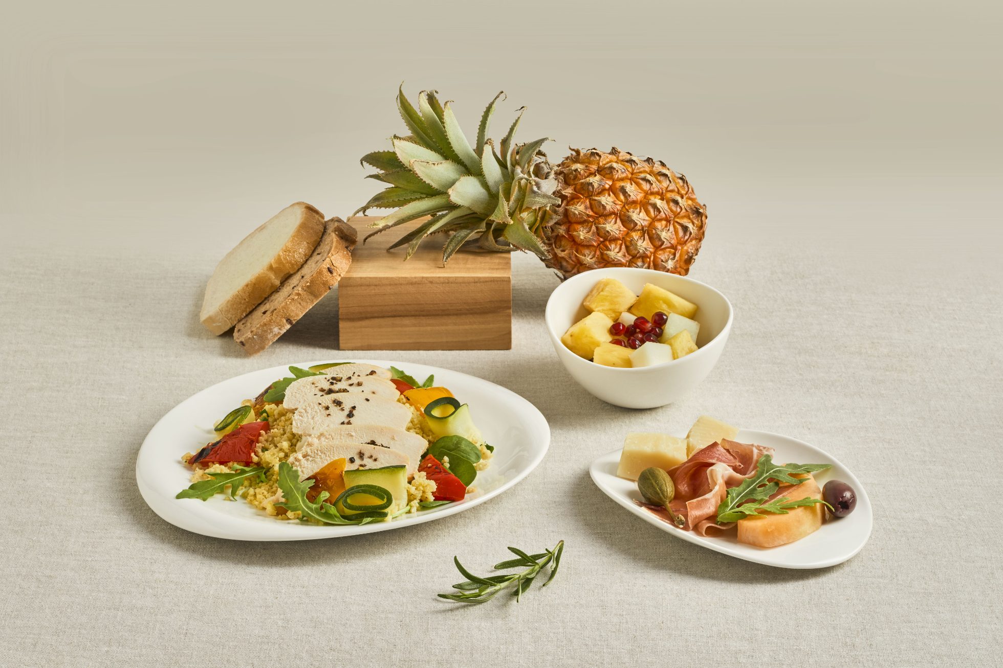 Gluten-free meal on a plate.