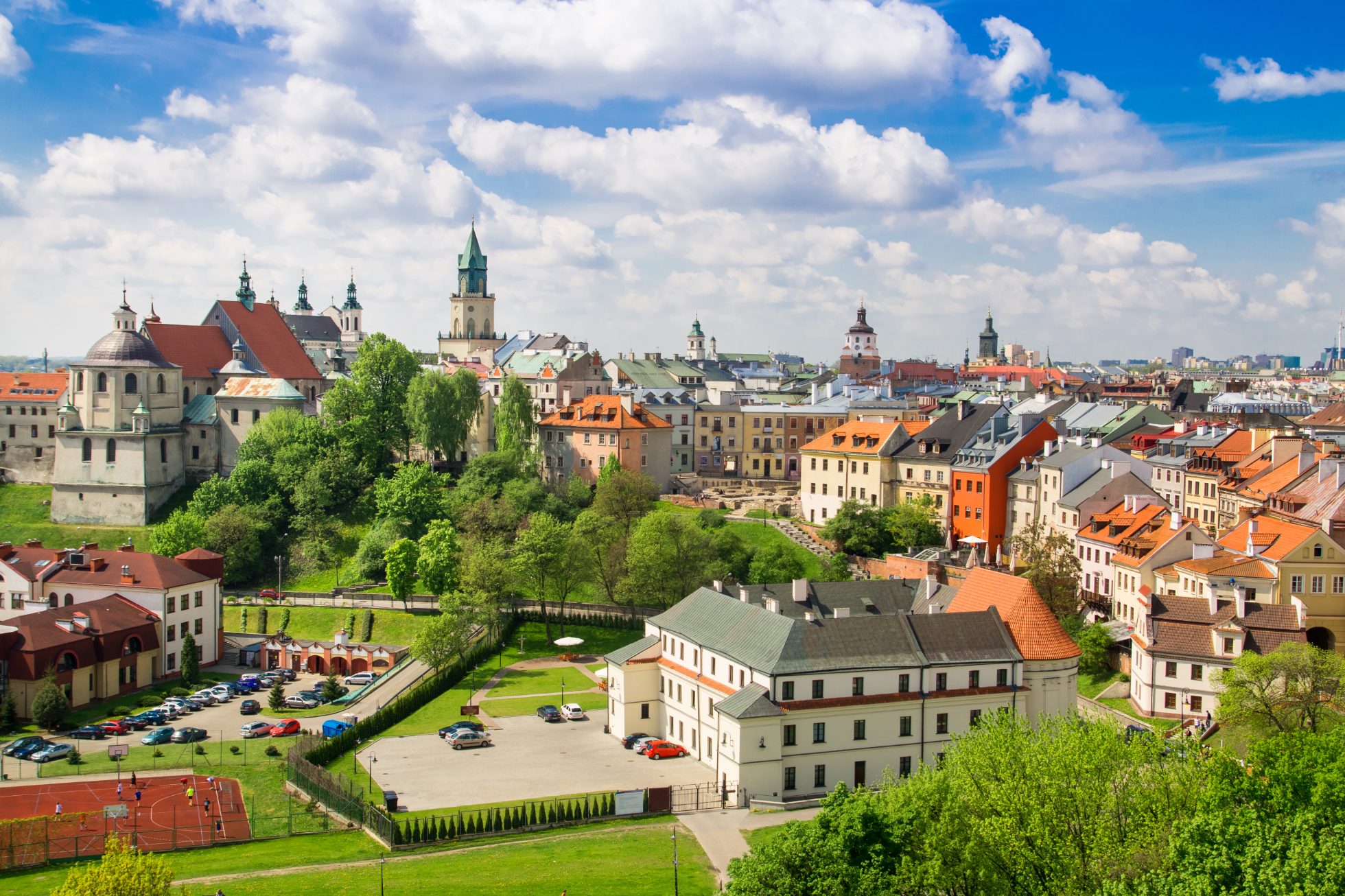 widok na zamek w Zielonej Górze